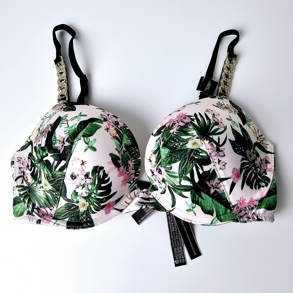Victoria's Secret Orchid Paradise Floral Push-Up Bra NWT 32D